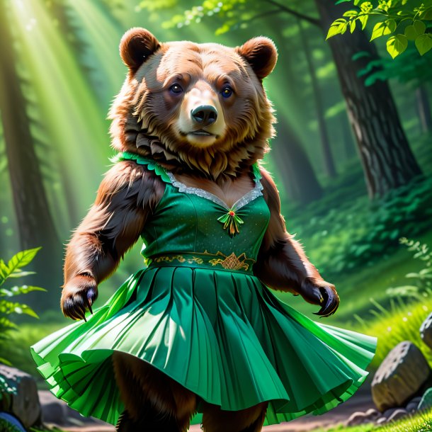 De um urso em uma saia verde