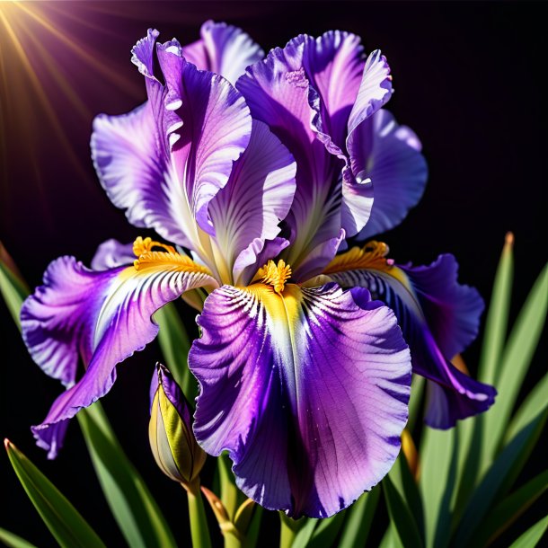 Depicting of a purple iris
