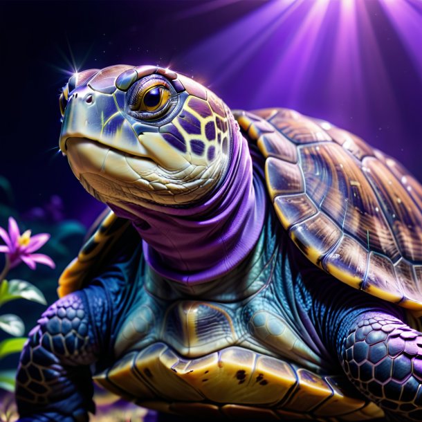 Image d'une tortue dans un manteau violet