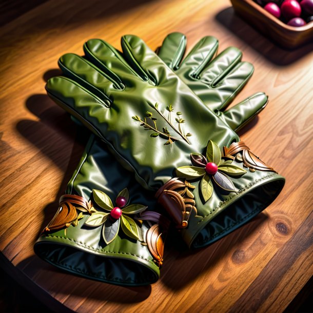 Dessin d'un gants d'olive en bois