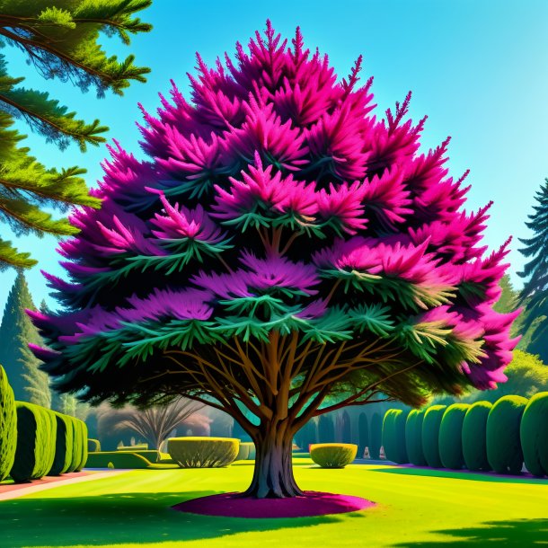 Sketch of a magenta yew