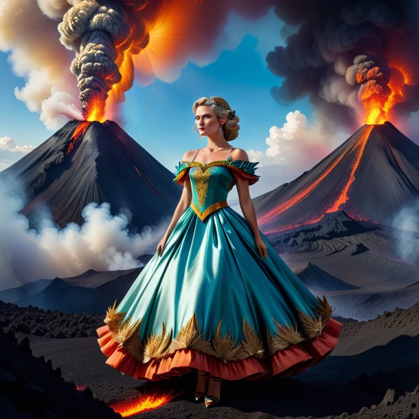 Foto de un lucio en un vestido en el volcán