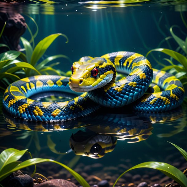 Foto de una serpiente en un abrigo en el agua