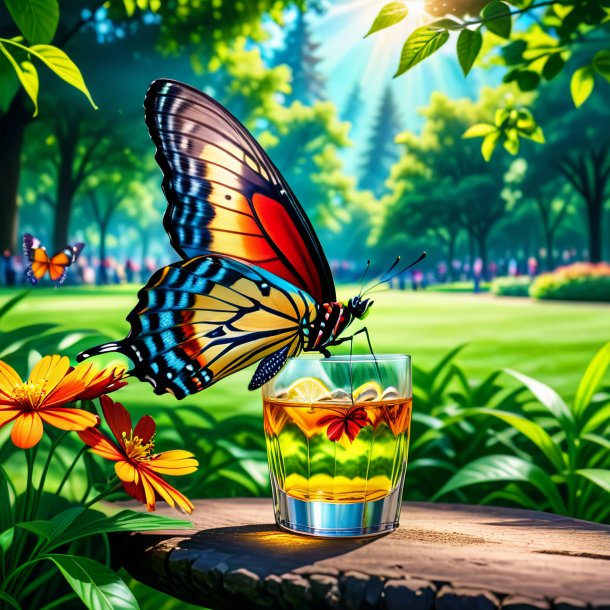 Image of a drinking of a butterfly in the park