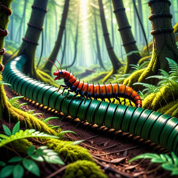 Photo of a centipede in a belt in the forest