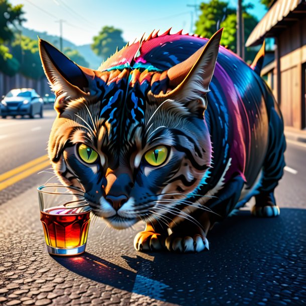 Picture of a drinking of a tuna on the road