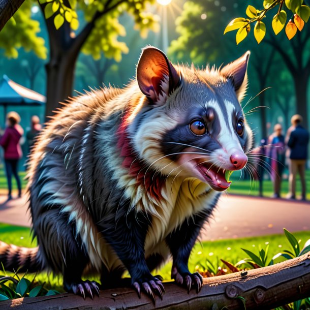 Photo of a crying of a possum in the park