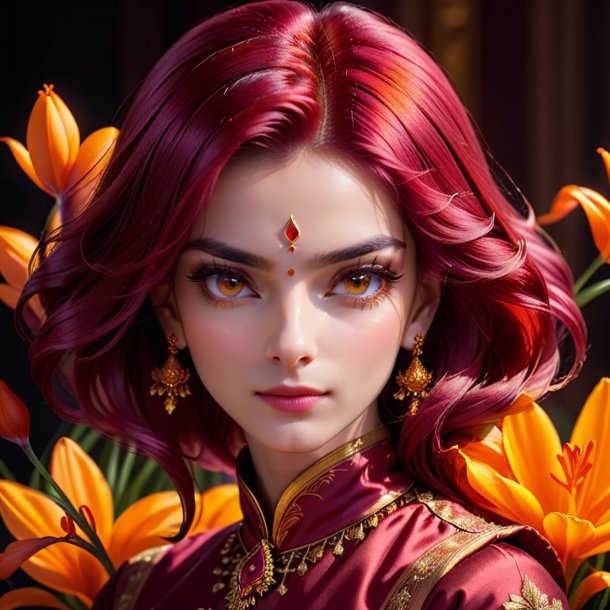 Portrait of a crimson saffron