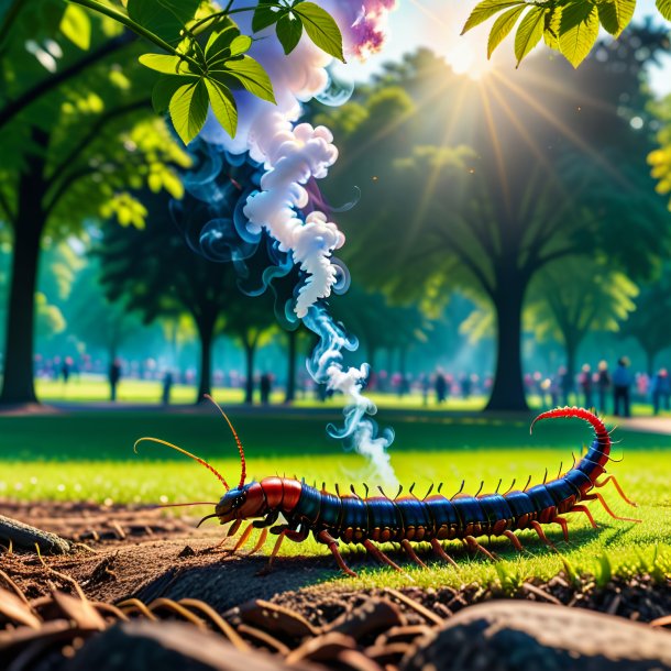 Pic of a smoking of a centipede in the park