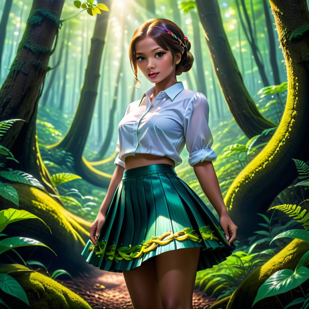 Image of a eel in a skirt in the forest