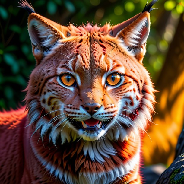 Pic of a red smiling lynx