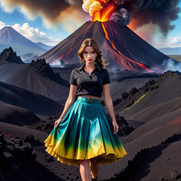 Image of a snake in a skirt in the volcano