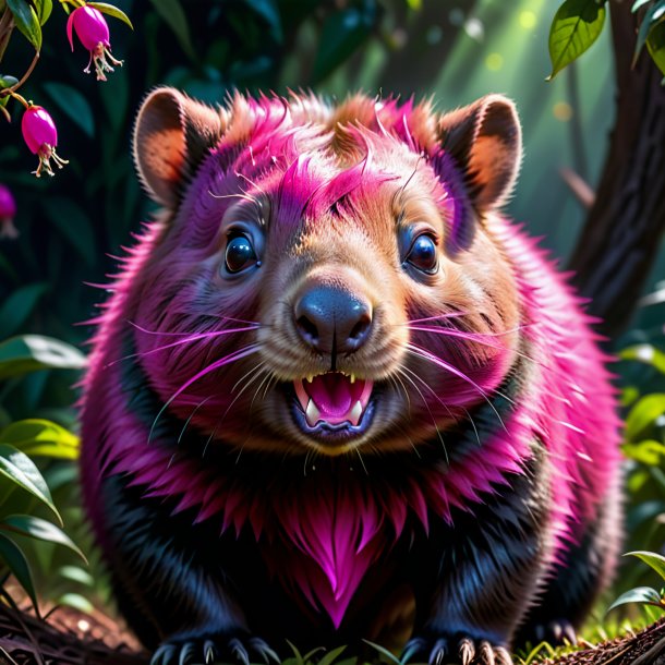 Foto de una fucsia llorando wombat