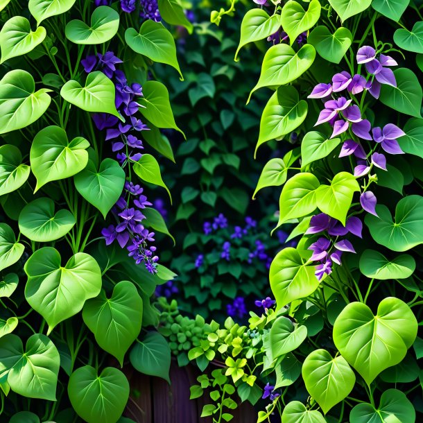 Clipart of a pea green violet ivy