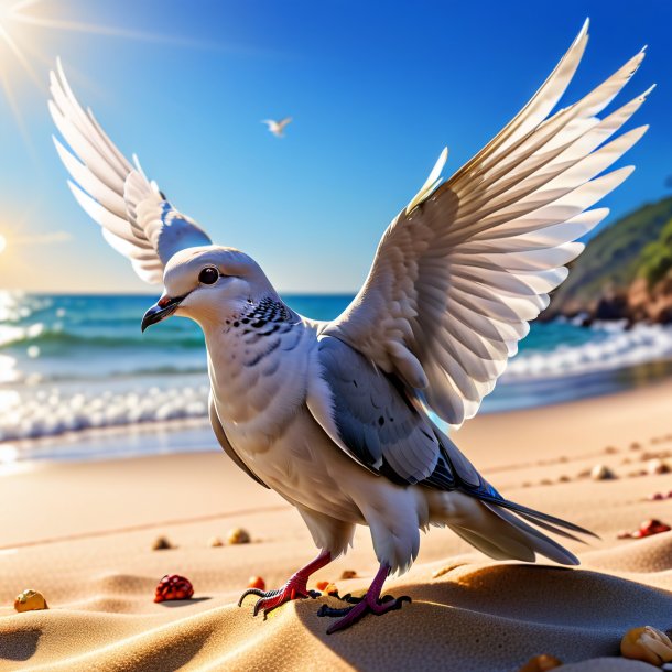 Pic of a playing of a dove on the beach