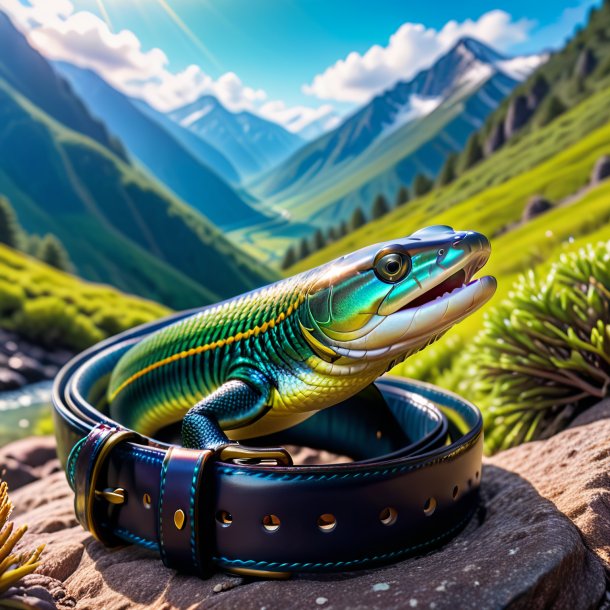 Picture of a eel in a belt in the mountains