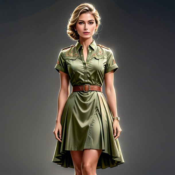 Drawing of a khaki dress from stone