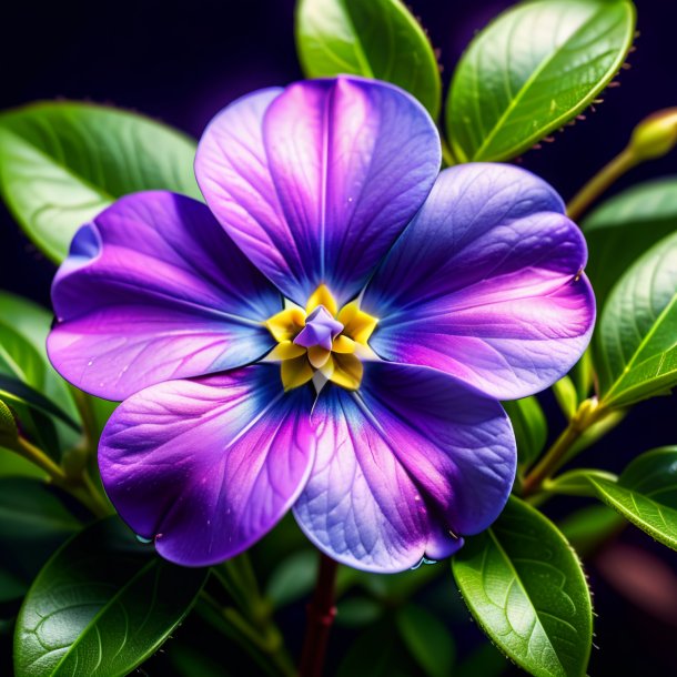 Drawing of a purple periwinkle