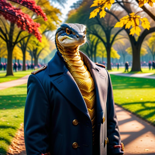 Foto de una cobra en un abrigo en el parque