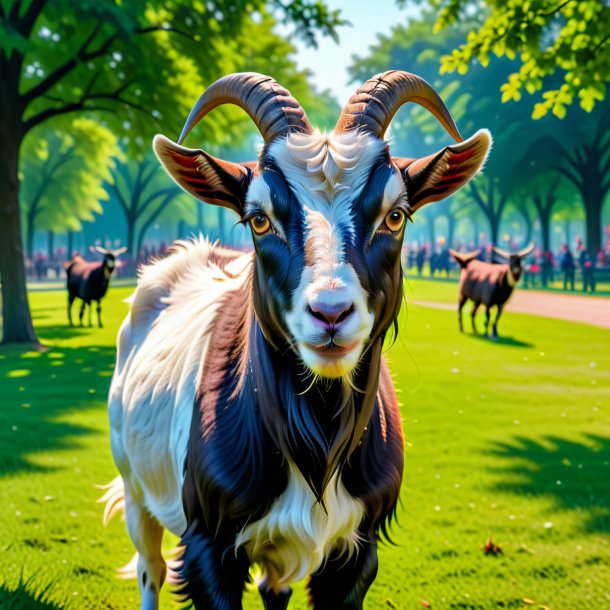 Imagem de uma raiva de uma cabra no parque