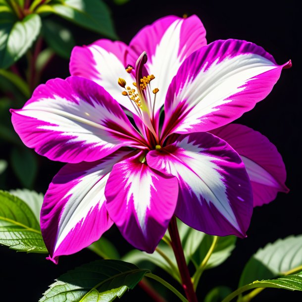 "sketch of a magenta dittany, white"