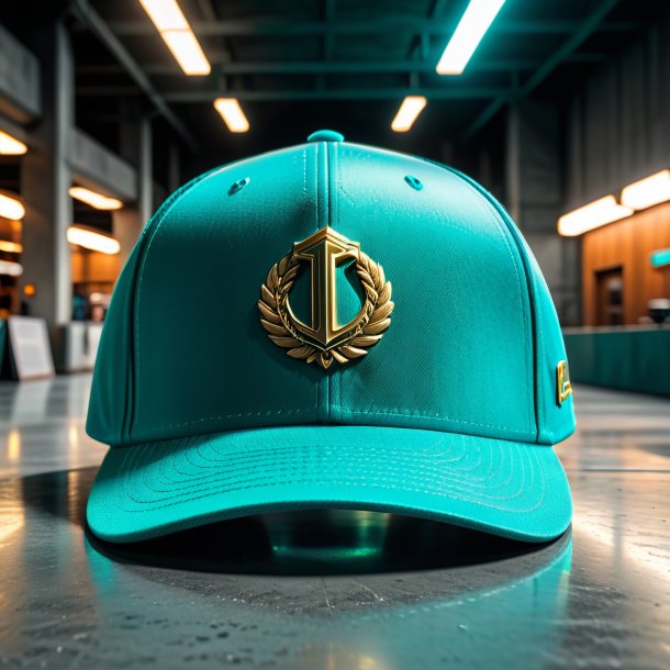 Clipart of a teal cap from concrete