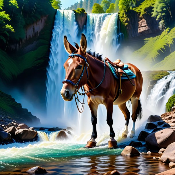 Photo d'une mule dans une chaussure dans la cascade