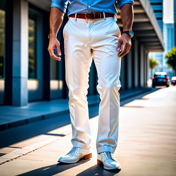 Photo of a white trousers from concrete