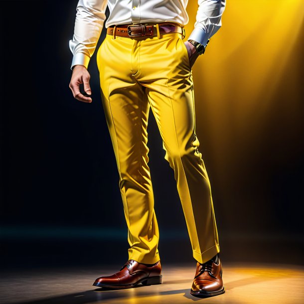 Illustration of a yellow trousers from iron