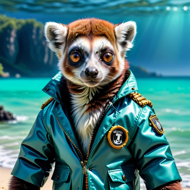 Pic of a lemur in a jacket in the sea