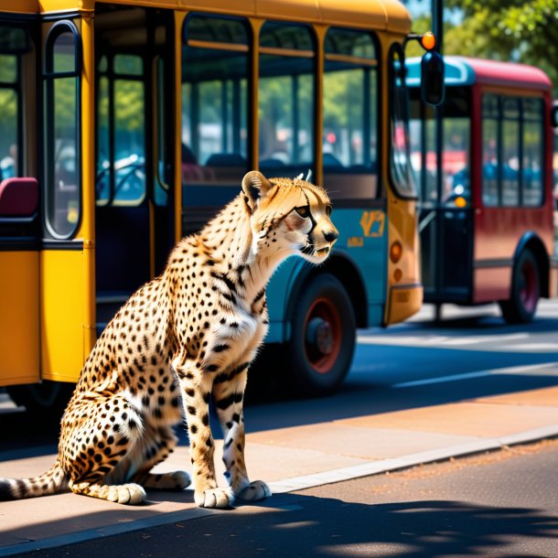 Pic d'un jeu de guépard sur l'arrêt de bus