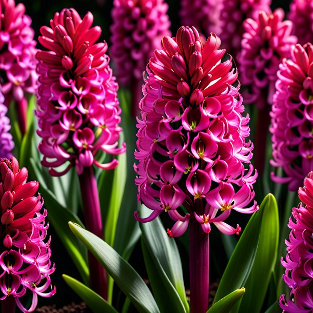 "image of a hot pink hyacinth, expanded"
