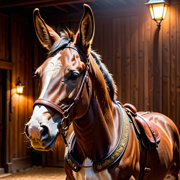 Photo d'une mule dans une veste brune