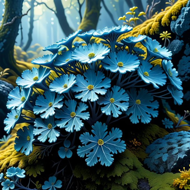 Illustration of a blue lichen