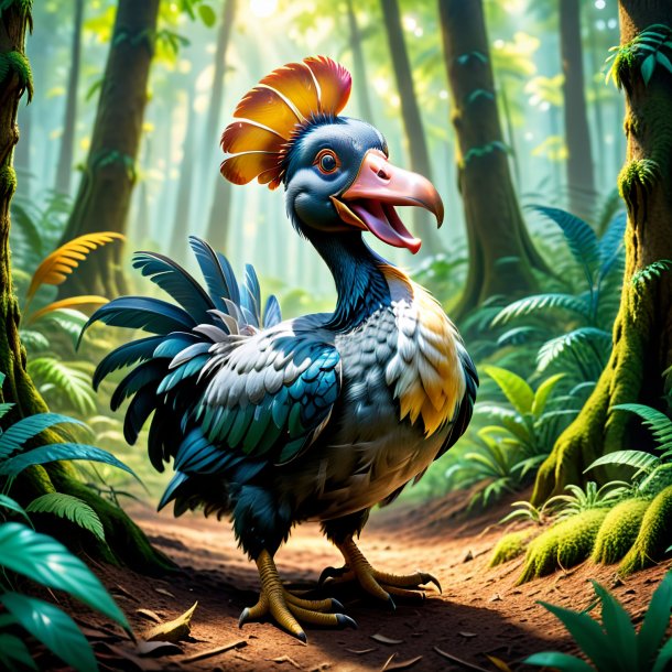 Image of a playing of a dodo in the forest