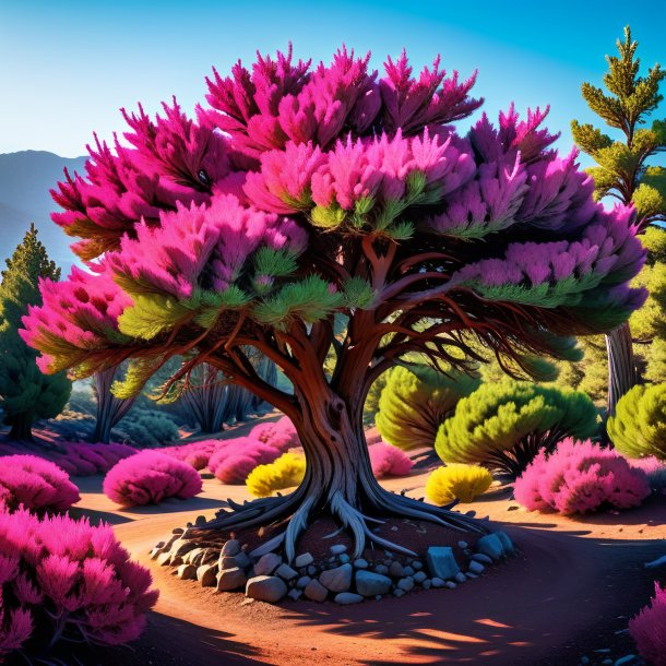 Image of a hot pink juniper