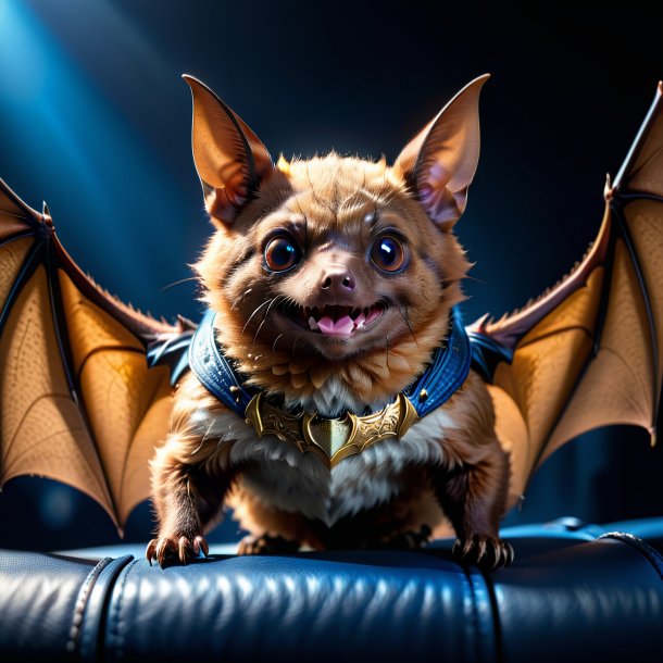 Picture of a bat in a blue belt