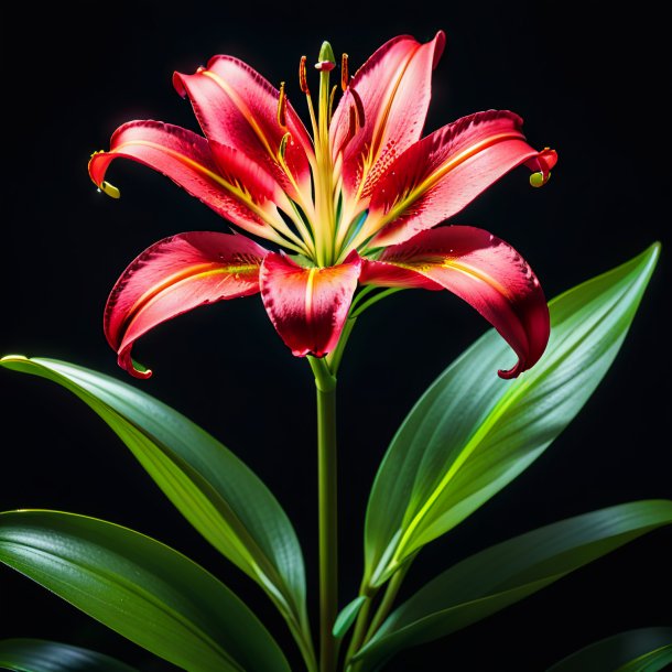 Imagery of a crimson lily