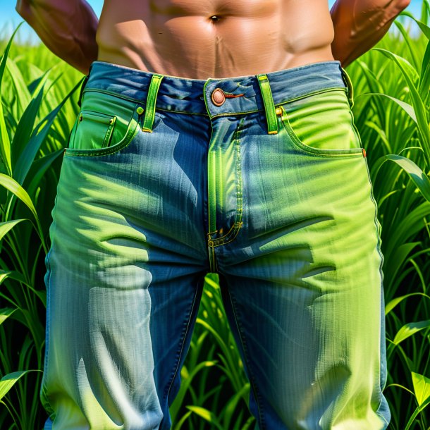 Portrait of a lime jeans from grass