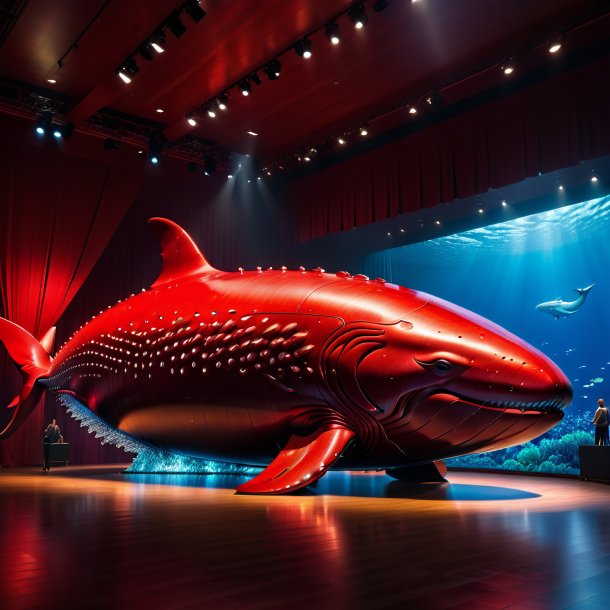 Foto de una ballena roja que espera