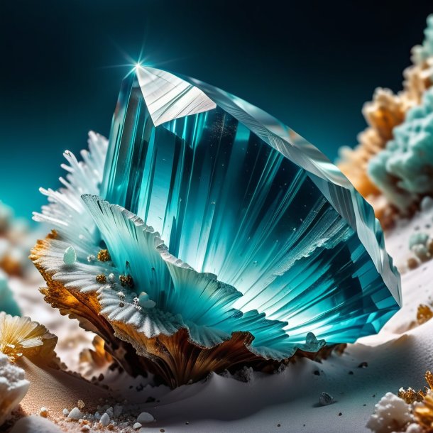 Portrait of a aquamarine cap from gypsum