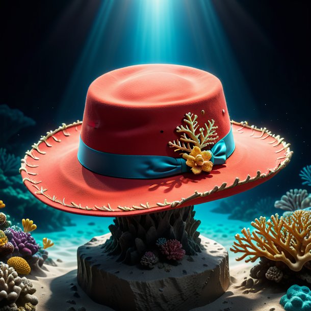 Illustration of a coral hat from concrete