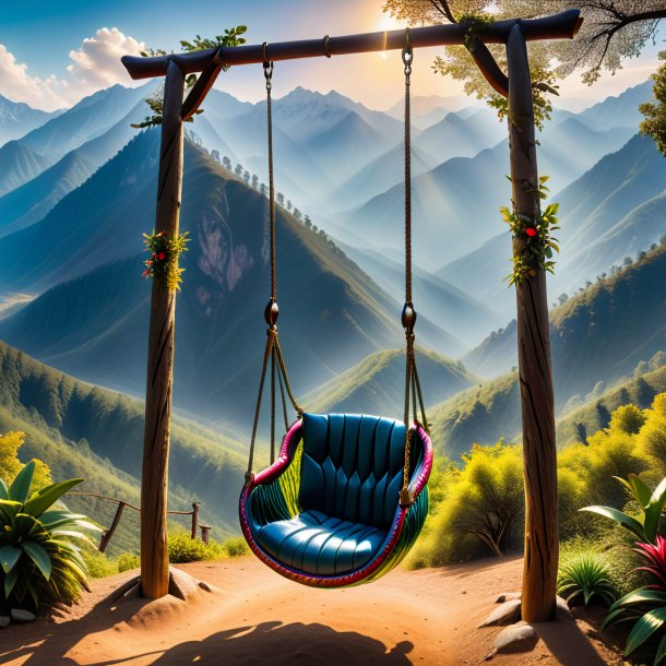 Pic of a swinging on a swing of a cobra in the mountains