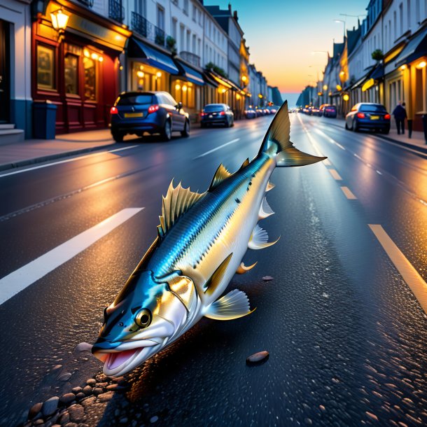 Image of a playing of a haddock on the road