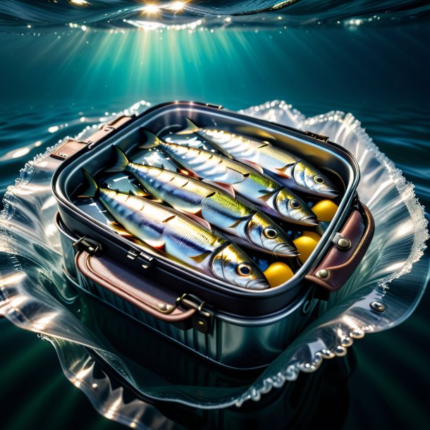 Picture of a sardines in a jacket in the water