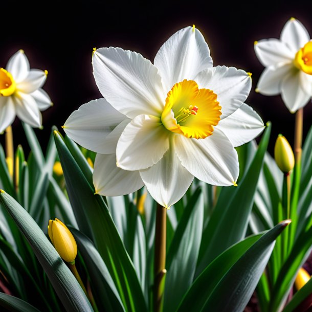 "pic of a plum narcissus, white"