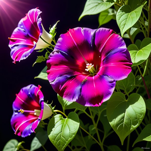 "imagem de um carmesim bindweed, roxo"