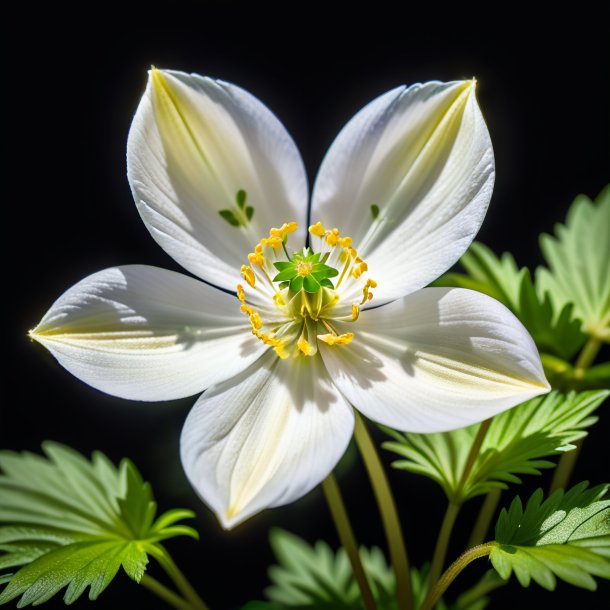 Portrait of a ivory wood anemone