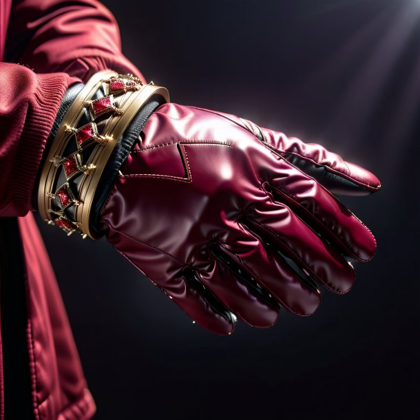 Pic of a maroon gloves from metal