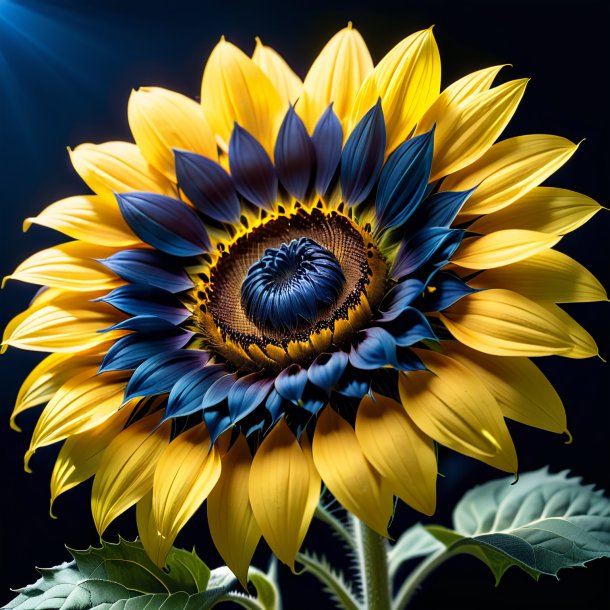 Picture of a navy blue sunflower